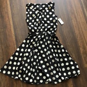 NWT - black and white polka dot dress